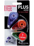 Lot de 3 Rollers correcteur MINI 4,2 mm x 6 m Assortis PLUS JAPAN