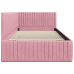 vidaXL Cadre de lit d'angle avec tête de lit Rose 100 x 200 cm Velours