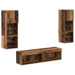 vidaXL Unité murale de TV 6 Pièces Bois Ancien Bois d'ingénierie