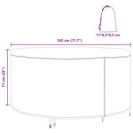 vidaXL Housse pour mobilier d'extérieur 182 x 182 x 71 cm Tissu 600D