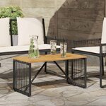 vidaXL Table de jardin Noir et Marron 80 x 40 x 40 cm polyrotin