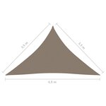 vidaXL Voile de parasol tissu oxford triangulaire 3 5x3 5x4 9 m taupe