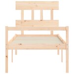 vidaXL Lit pour personne âgée et tête de lit 100x200 cm bois massif