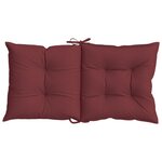 vidaXL Coussins de chaise dossier bas lot de 4 rouge bordeaux mélangé