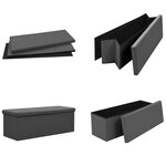 Banc banquette de rangement pliable 110 x 38 x 38 cm pvc gris 02_0010991