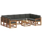 vidaXL Ensemble de canapés d'extérieur 10 Pièces Naturel et Anthracite