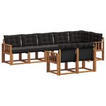 vidaXL Ensemble de canapés d'extérieur 8 pc Naturel et Noir