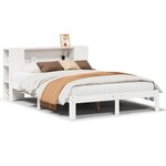 vidaXL Lit bibliothèque sans matelas blanc 160x200 cm bois pin massif