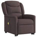 vidaXL Fauteuil inclinable de massage électrique Marron foncé Tissu