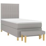 vidaXL Sommier à lattes de lit avec matelas Gris clair 80x200 cm Tissu