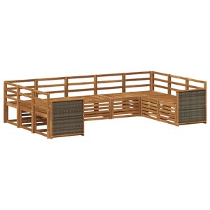 vidaXL Ensemble de canapé d'angle 7 Pièces Naturel Bois d'Acacia Massif