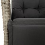 vidaXL Chaise inclinable de jardin avec repose-pied gris clair rotin