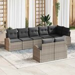 vidaXL Ensemble de canapé de jardin 8 Pièces 289 x 124 x 85 cm Poly rotin