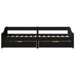 vidaXL Lit de jour avec 2 tiroirs sans matelas IRUN noir 90x200 cm