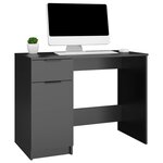 vidaXL Bureau noir 100x50x75 cm bois d'ingénierie
