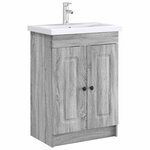 vidaXL Armoire sous évier de salle de bain Sonoma gris