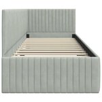 vidaXL Cadre de lit d'angle Gris clair 80 x 200 cm Velours