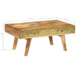 vidaXL Table basse Bois de manguier massif 90x50x40 cm
