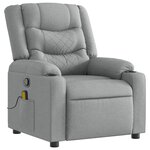 vidaXL Fauteuil de massage inclinable Gris clair Tissu