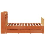 vidaXL Lit bibliothèque sans matelas cire marron 150x200 cm pin massif