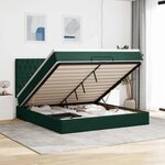 vidaXL Cadre de lit ottoman avec matelas vert foncé 160x200 cm velours