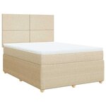 vidaXL Sommier à lattes de lit avec matelas Crème 140x200 cm Tissu