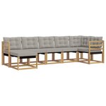 vidaXL Ensemble de canapés d'extérieur 7 pc Blanc et gris clair