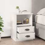 vidaXL Tables de chevet 2 Pièces blanc 43x36x60 cm