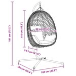 vidaXL Chaise suspendue Crème claire 104 x 100 x 191 cm polyrotin