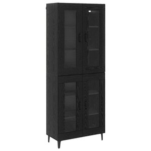 vidaXL Haut Armoire Chêne noir 69 5 x 34 x 180 cm Bois d'ingénierie
