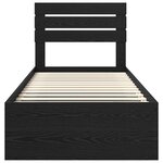 vidaXL Cadre de lit avec tête de lit Noir 90 x 200 cm Pin massif