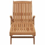 vidaXL Chaise longue Marron 195 x 59 x 78 5 cm Bois de teck massif