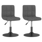 vidaXL Chaises pivotantes à manger lot de 2 gris foncé velours