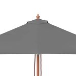 vidaXL Parasol d'extérieur avec mât en bois 150x200 cm anthracite