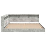 vidaXL Lit Bibliothèque Gris béton 180 x 200 cm Bois d'ingénierie