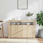 vidaXL Buffet avec lumières LED chêne sonoma 115 5x30x75 cm