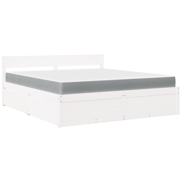 vidaXL Lit avec tiroirs et matelas blanc 180x200 cm bois massif de pin