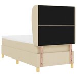 vidaXL Lit à ressorts avec matelas gris foncé 90x190 cm Crème tissu