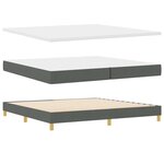 vidaXL Lit à ressorts avec matelas Gris foncé 200 x 200 cm tissu