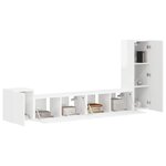 vidaXL Ensemble meuble TV 3 Pièces Blanc brillant Bois d'ingénierie