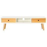 Vidaxl meuble tv blanc 120 x 35 x 35 cm pin massif