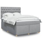 vidaXL Sommier à lattes de lit avec matelas Gris clair 160x200cm Tissu