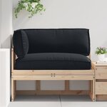 vidaXL Set de coussins de palette 3 Pièces Noir 120 x 80 x 12 cm