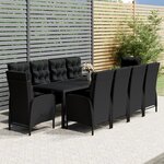 vidaXL Ensemble à dîner de jardin 11 Pièces Résine tressée Noir