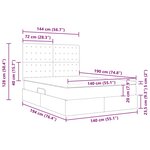 vidaXL Lit avec rangement et LED Taupe 140 x 190 cm Polyester