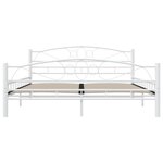 vidaXL Cadre de lit et tête de lit sans matelas blanc 160x200 cm métal
