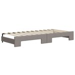 vidaXL Lit de jour avec gigogne et matelas taupe 80x200 cm tissu