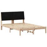 vidaXL Cadre de lit avec tête de lit Marron 135 x 190 cm Pin massif