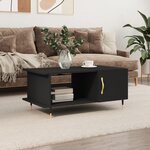 vidaXL Table basse noir 90x50x40 cm bois d'ingénierie