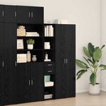 vidaXL Haut Armoire Chêne noir 30 x 42.5 x 185 cm Bois d'ingénierie